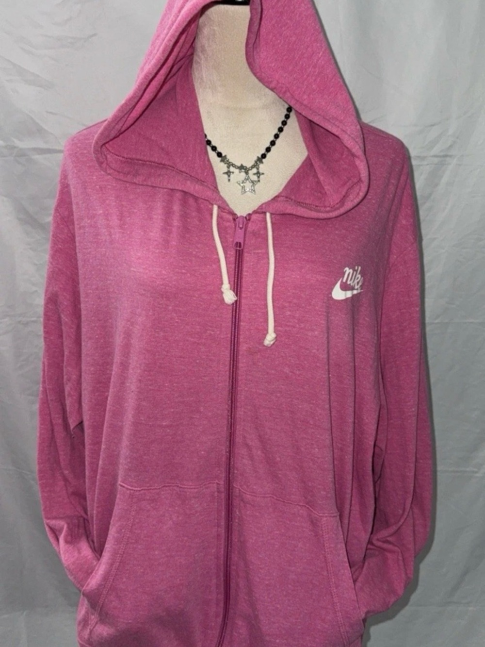 Nike Women's Heather Pink Full-Zip Hoodie with Hood